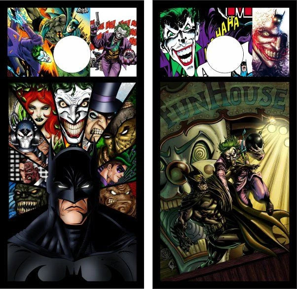 Batman Vs Joker Comic Style Cornhole Wraps