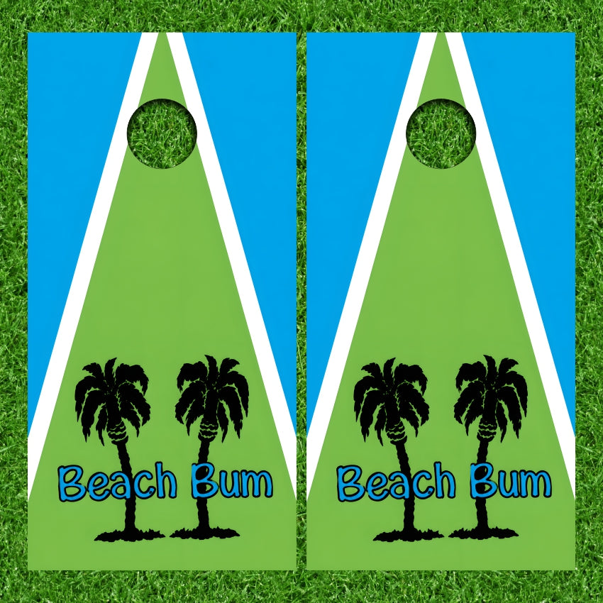 Beach Bum Palm Trees Triangle Cornhole Wraps