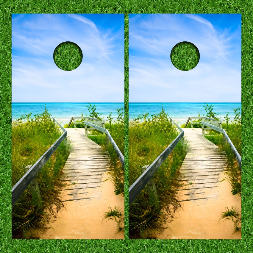 Beach Dock Ocean Cornhole Wraps