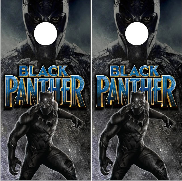 Black Panther Grunge Background Cornhole Wraps
