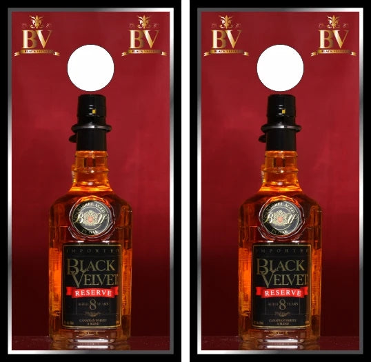 Black Velvet Whisky Reserve Bottle Cornhole Wraps