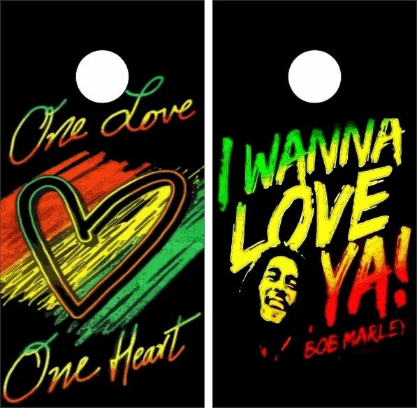 Bob Marley I Wanna Love Ya! Music Cornhole Wraps