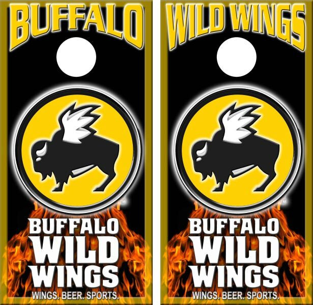 Buffalo Wild Wings BWW Fire Flame Background Cornhole Wraps