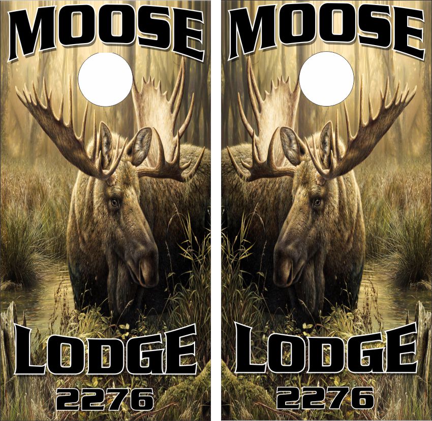 Bull Moose Custom Lodge Cornhole Wraps