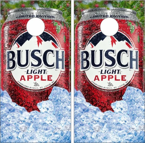 Busch Light Apple Limited Edition Can on Ice Design Cornhole Wraps