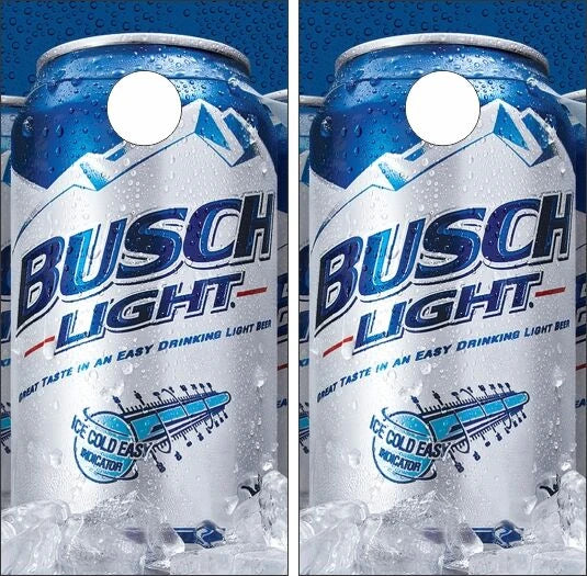 Busch Light Can on Ice Design Cornhole Wraps