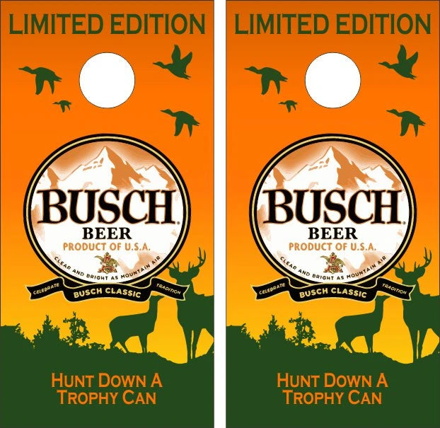 Busch Beer Limited Edition Hunt Down A Trophy Can Wildlife Design Cornhole Wraps