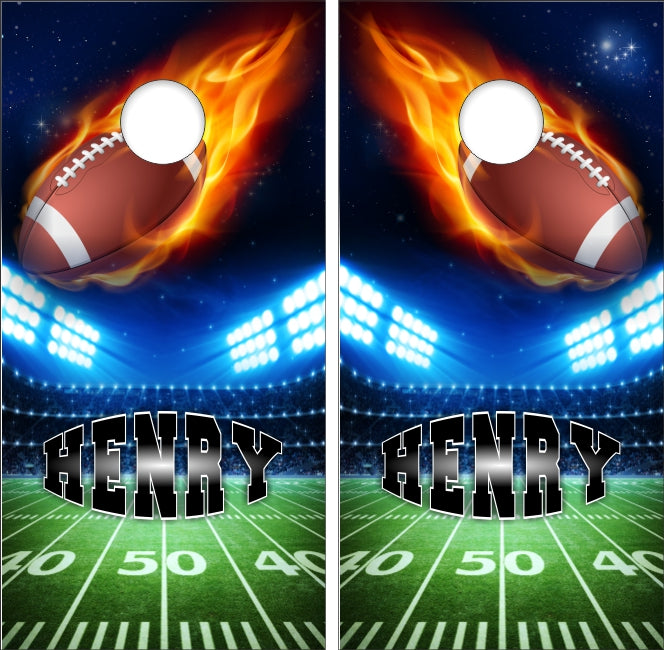 Customize Your Very Own Football Field Stadium Cornhole Wraps