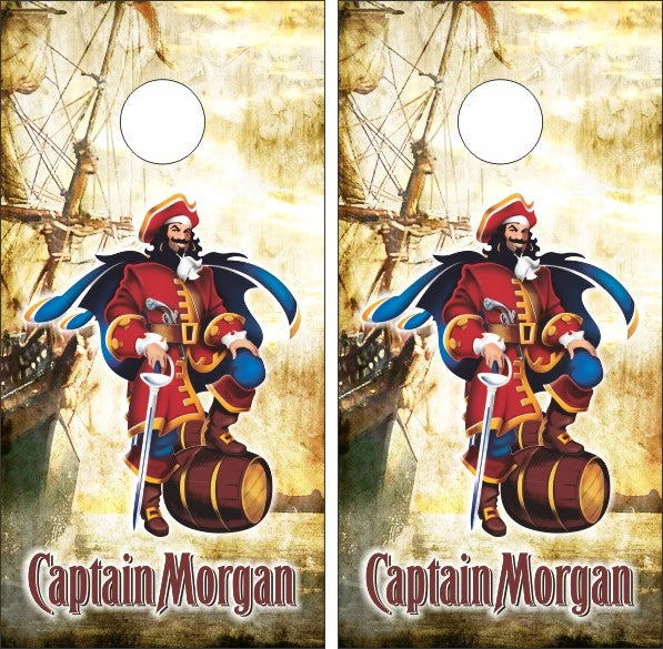 Captain Morgan Original Spiced Gold Light Grunge Pirate Ship Look Cornhole Wraps