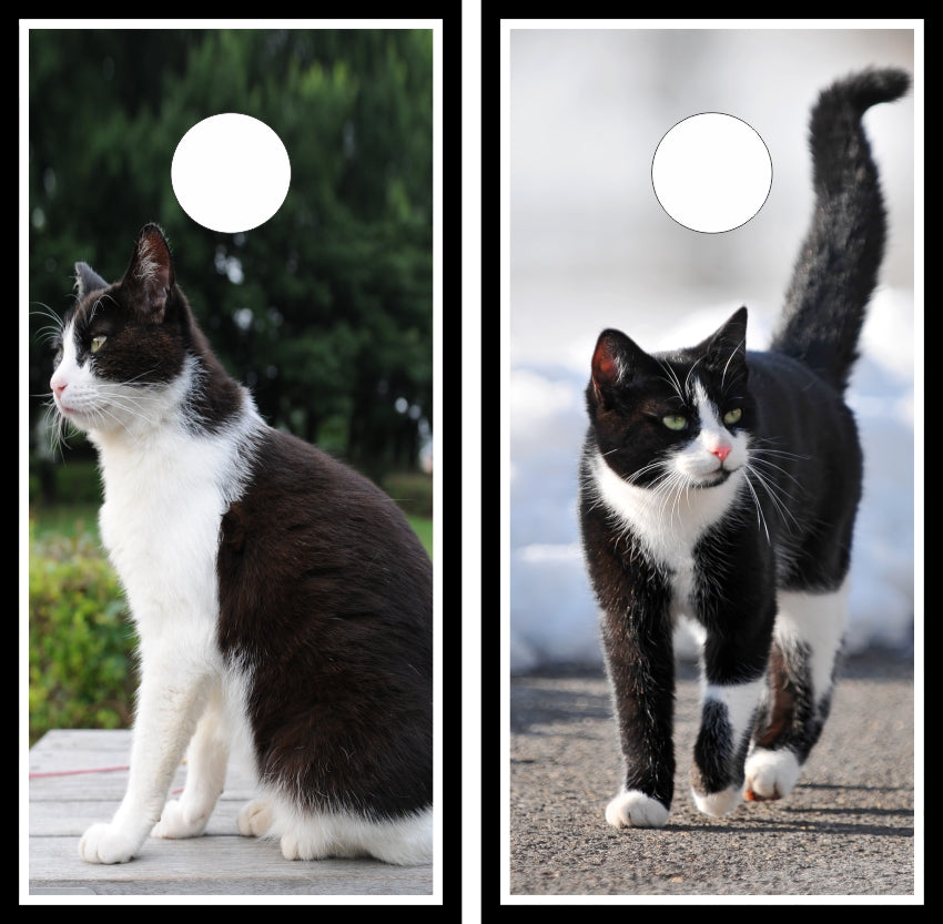 Sitting & Walking Cats Cornhole Wraps