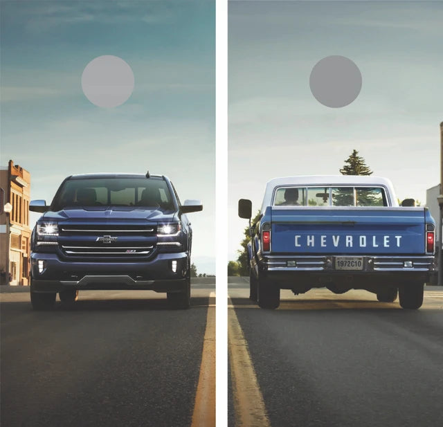 New Chevy Truck & Old Classic Chevrolet Pickup Truck Cornhole Wraps