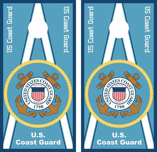 U.S. Coast Guard Triangle Background Cornhole Wraps