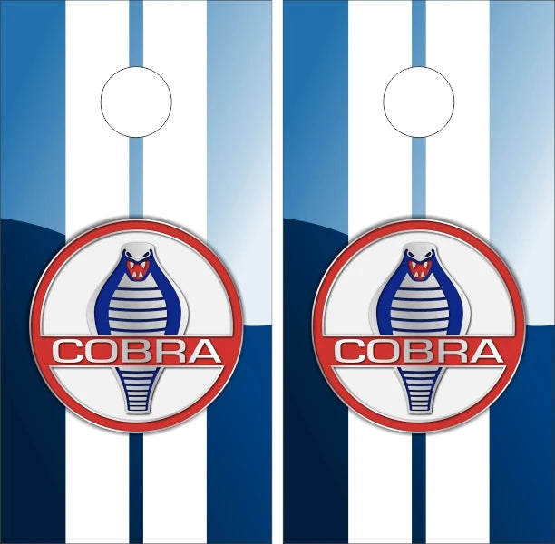 Shelby GT 500 Mustang Cobra Center Stripe Style Background Cornhole Wraps