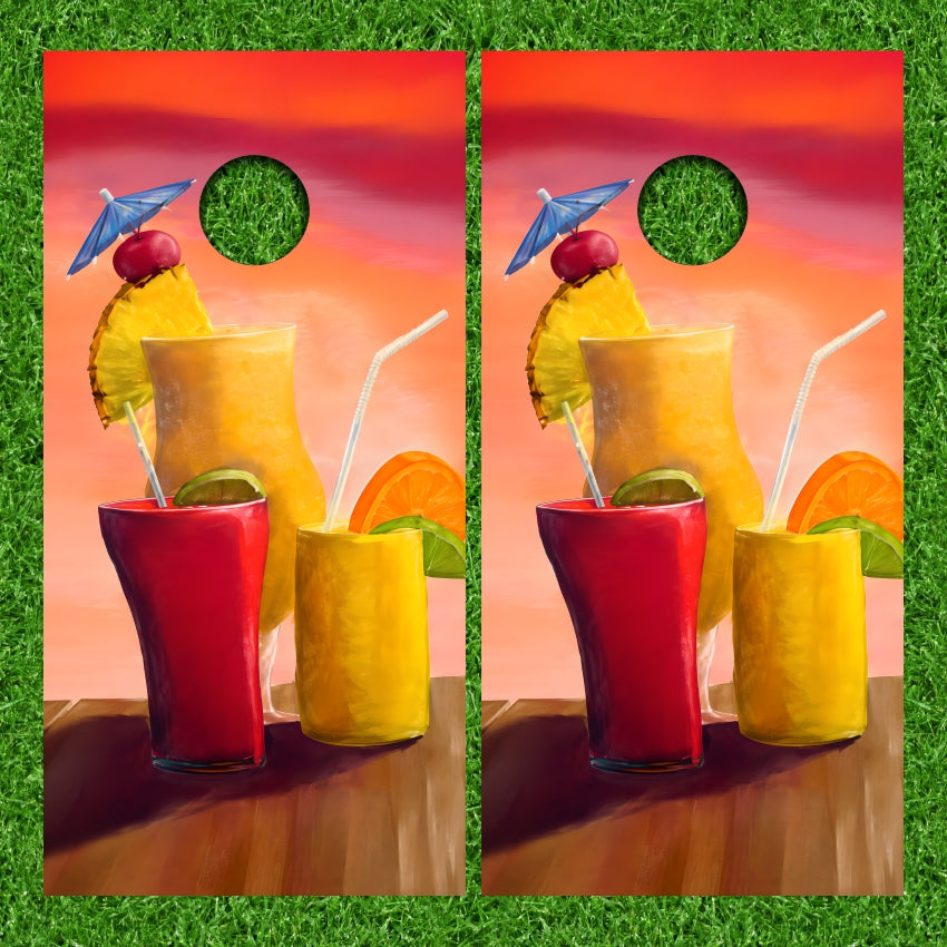 Cocktails Cornhole Wraps