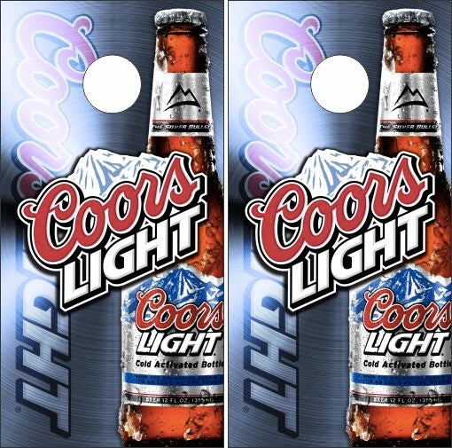 Coors Light The Silver Bullet Cold Activated Bottle Cornhole Wraps