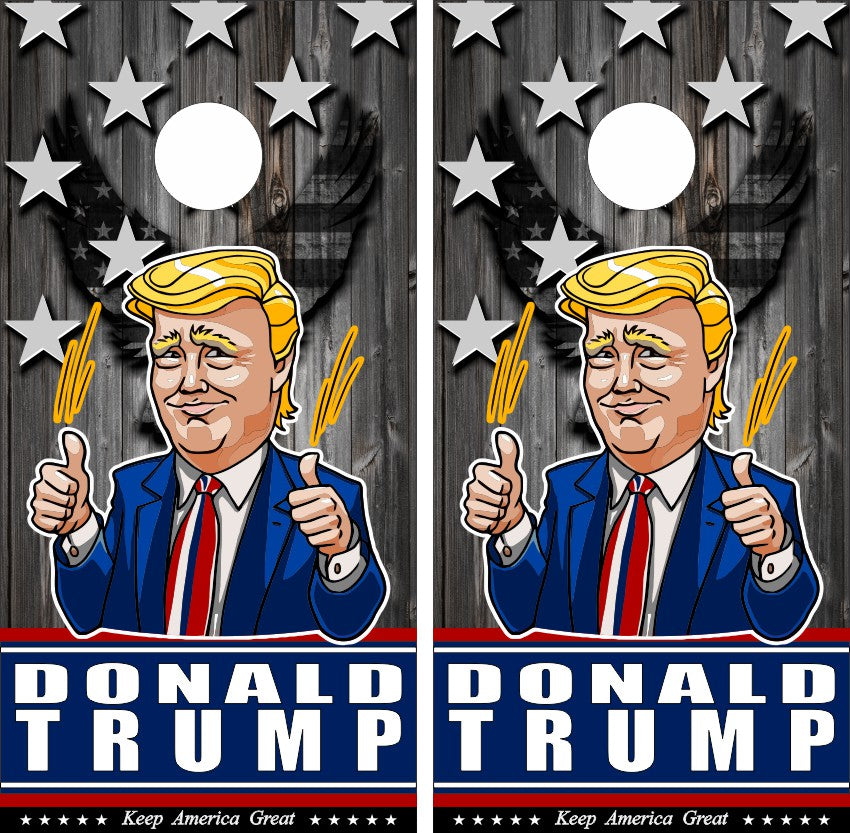 45th President Cartoon Character Cornhole Wraps (Version 3)