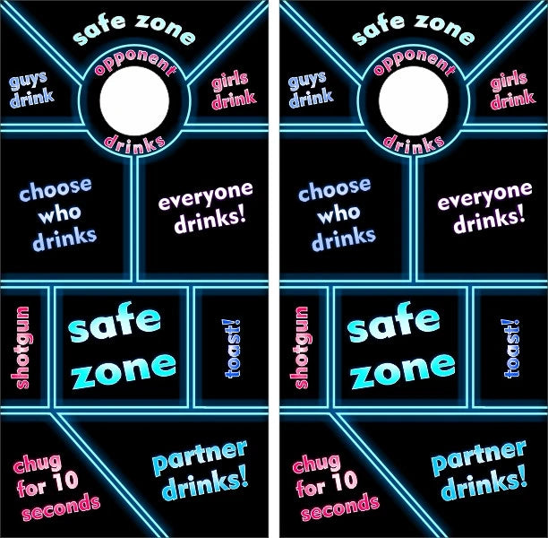 Drinking Game with Fun Party Type saying & Rules Cornhole Wraps