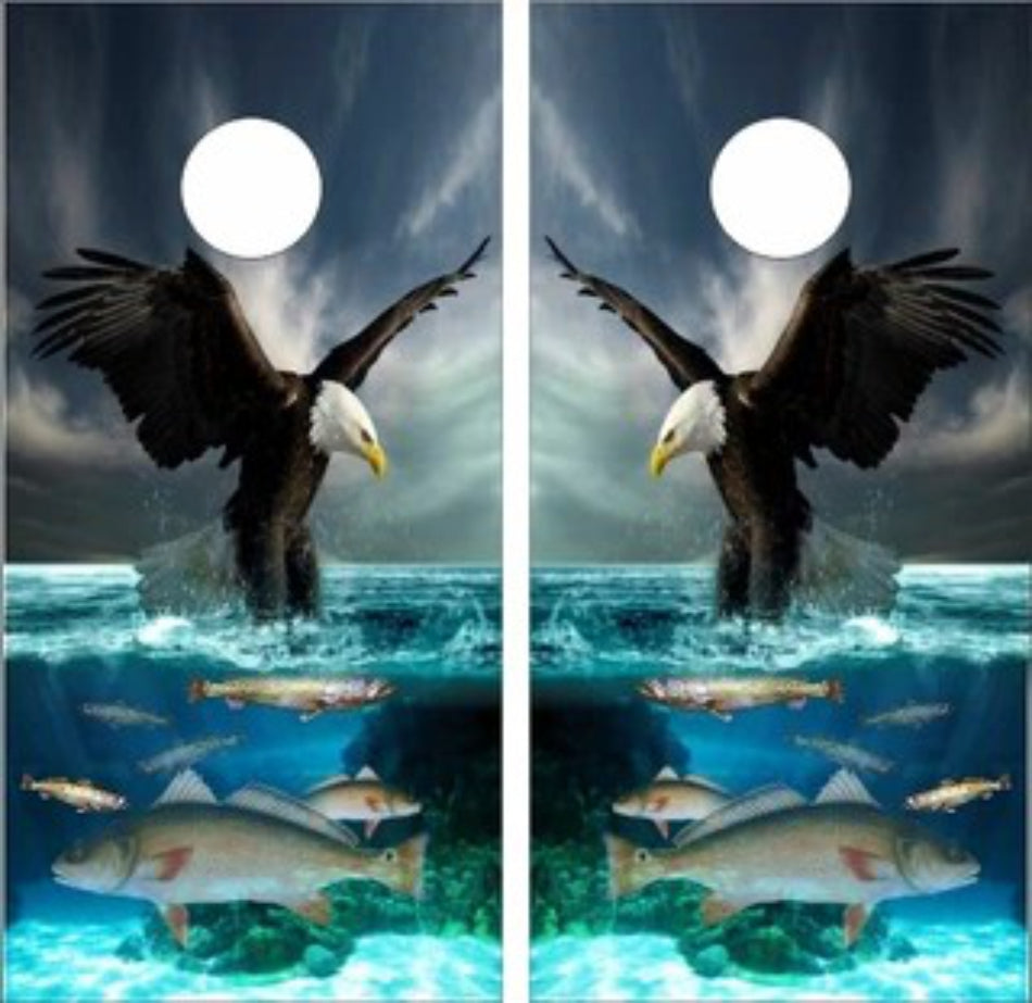 Eagle Grabbing Redfish & Trout Fish from Water Cornhole Wraps