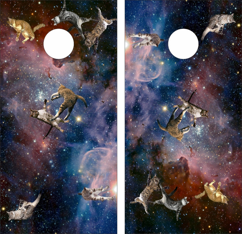Galaxy Universe Cats in Space Version 1 Cornhole Wraps
