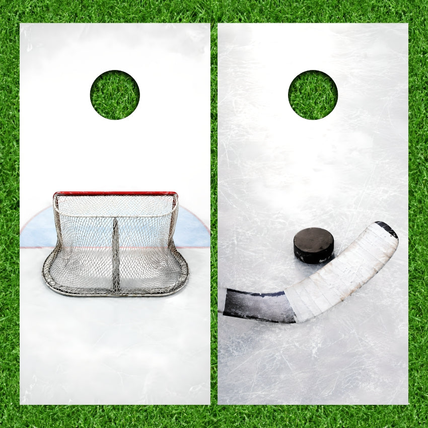 Hockey Rink Goal Stick Puck Cornhole Wraps