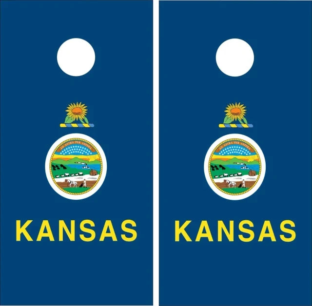 State of Kansas Flag Cornhole Wraps