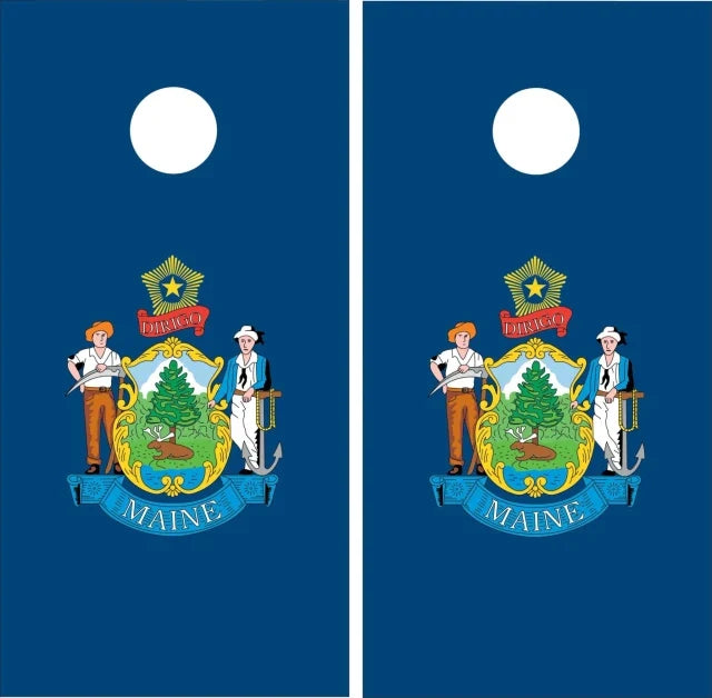 State of Maine Flag Cornhole Wraps