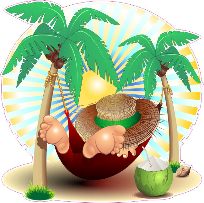 Man in Hammock Palm Trees Decal