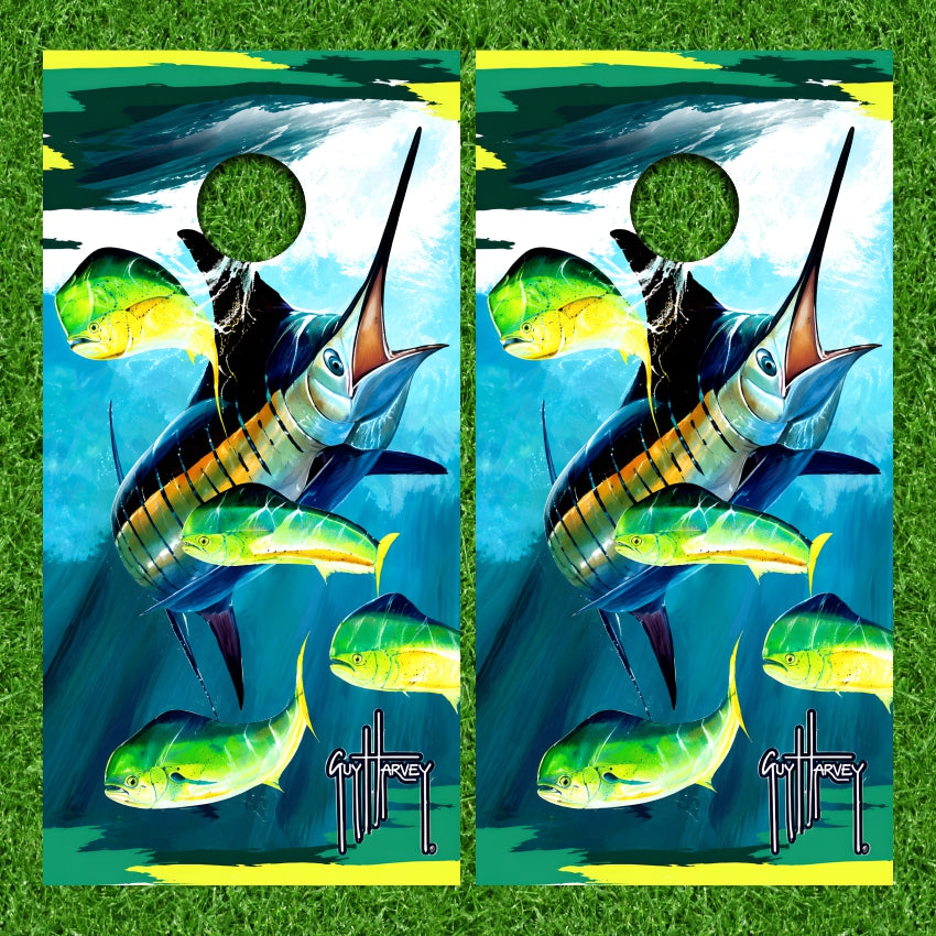 Marlin & Dorado Sea Bream Fish Cornhole Wraps