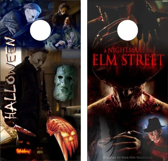 Halloween Spooky Scary Horror Michael Myers Freddy Krueger Cornhole Wraps