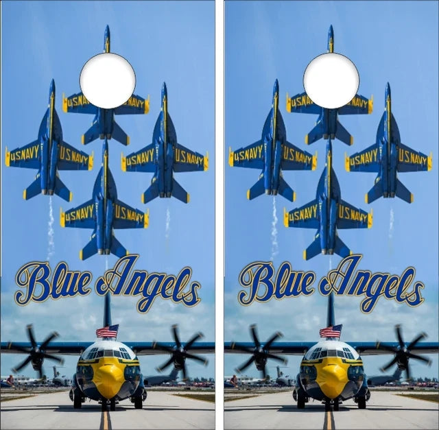 Navy Blue Angels Jet Air Show Cornhole Wraps