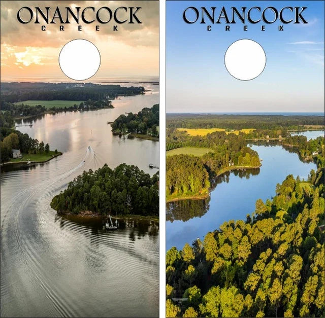 Onancock Creek Water Scene Cornhole Wraps