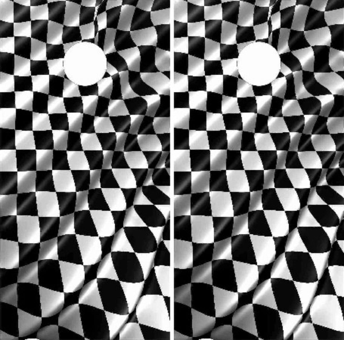 Checkered Racing Flag Wavy Design Cornhole Wraps