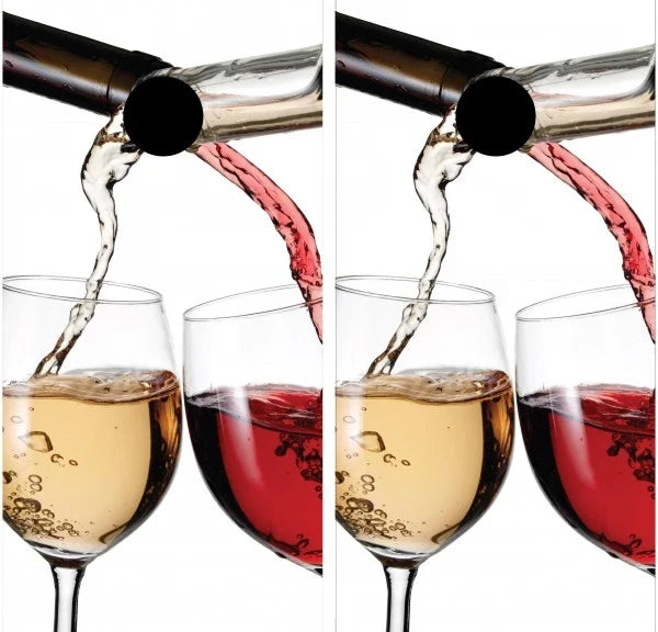 Red and White Wine Drinking Glasses and Bottles with White Background Cornhole Wraps