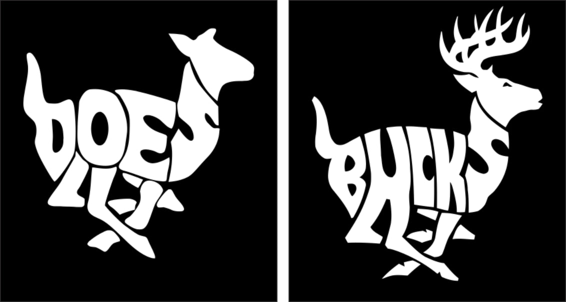 Deer Buck Doe Silhouette Decals