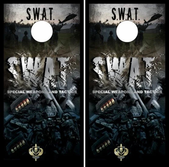 SWAT Special Weapons And Tactics Team Cornhole Wraps