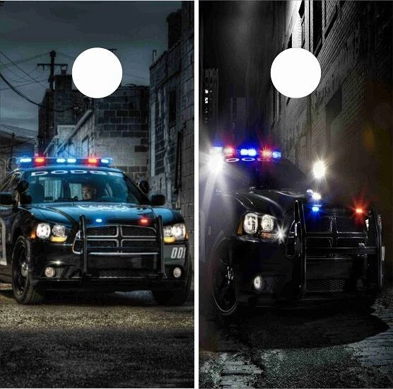 State Troopers Police Car Theme Cornhole Wraps