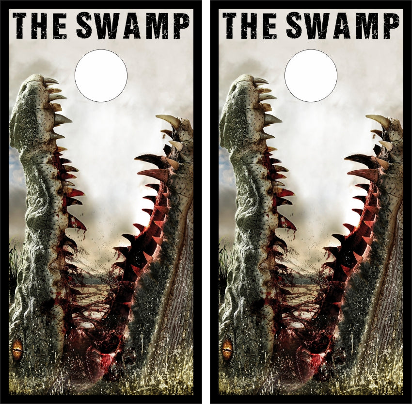 The Swamp Alligator / Crocodile Cornhole Wraps