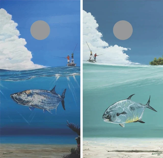 Tropical Fish in the Ocean Cornhole Wraps