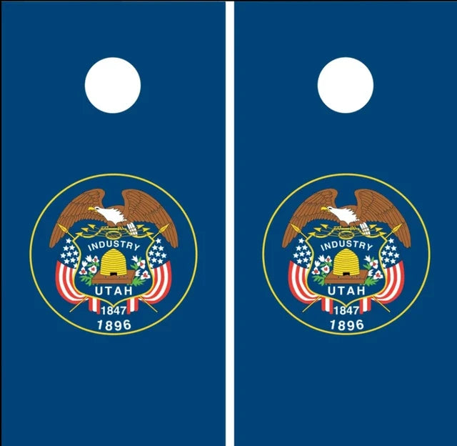 State of Utah Flag Cornhole Wraps
