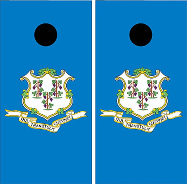 State Flag of Connecticut Cornhole Wraps