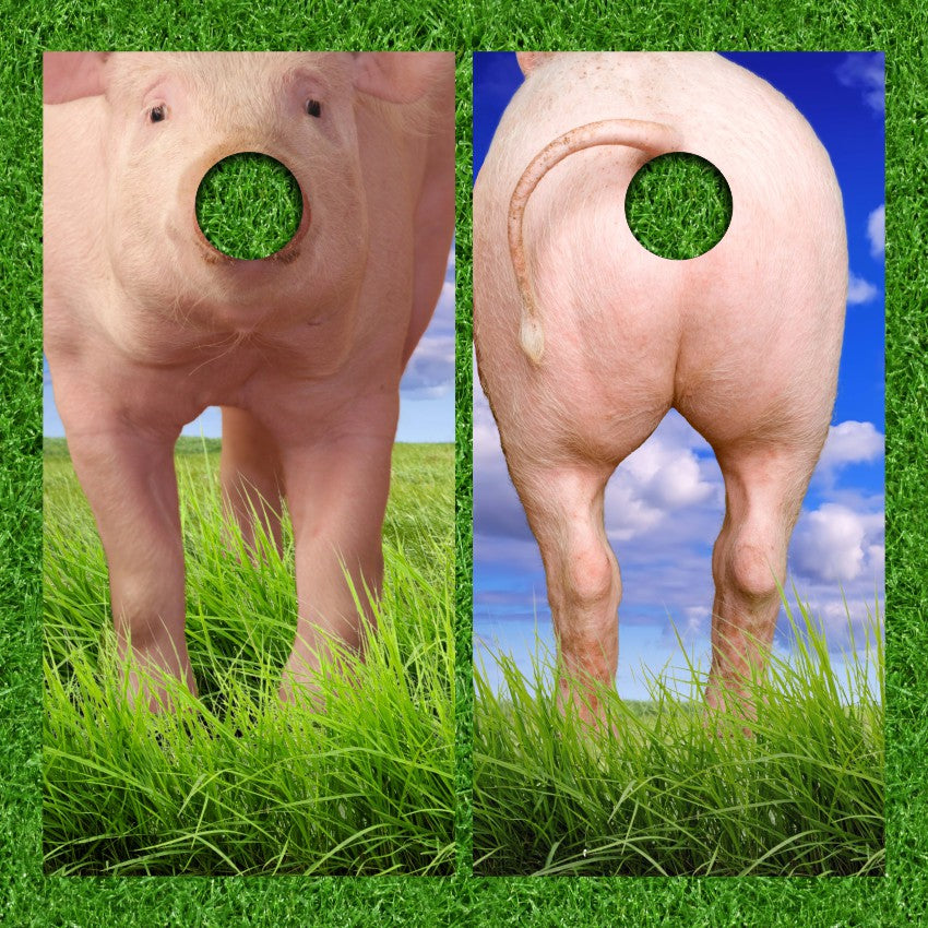 Funny Pig Mouth & Butt Cornhole Wraps