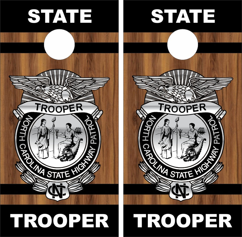 North Carolina Law Enforcement Support Cornhole Wraps