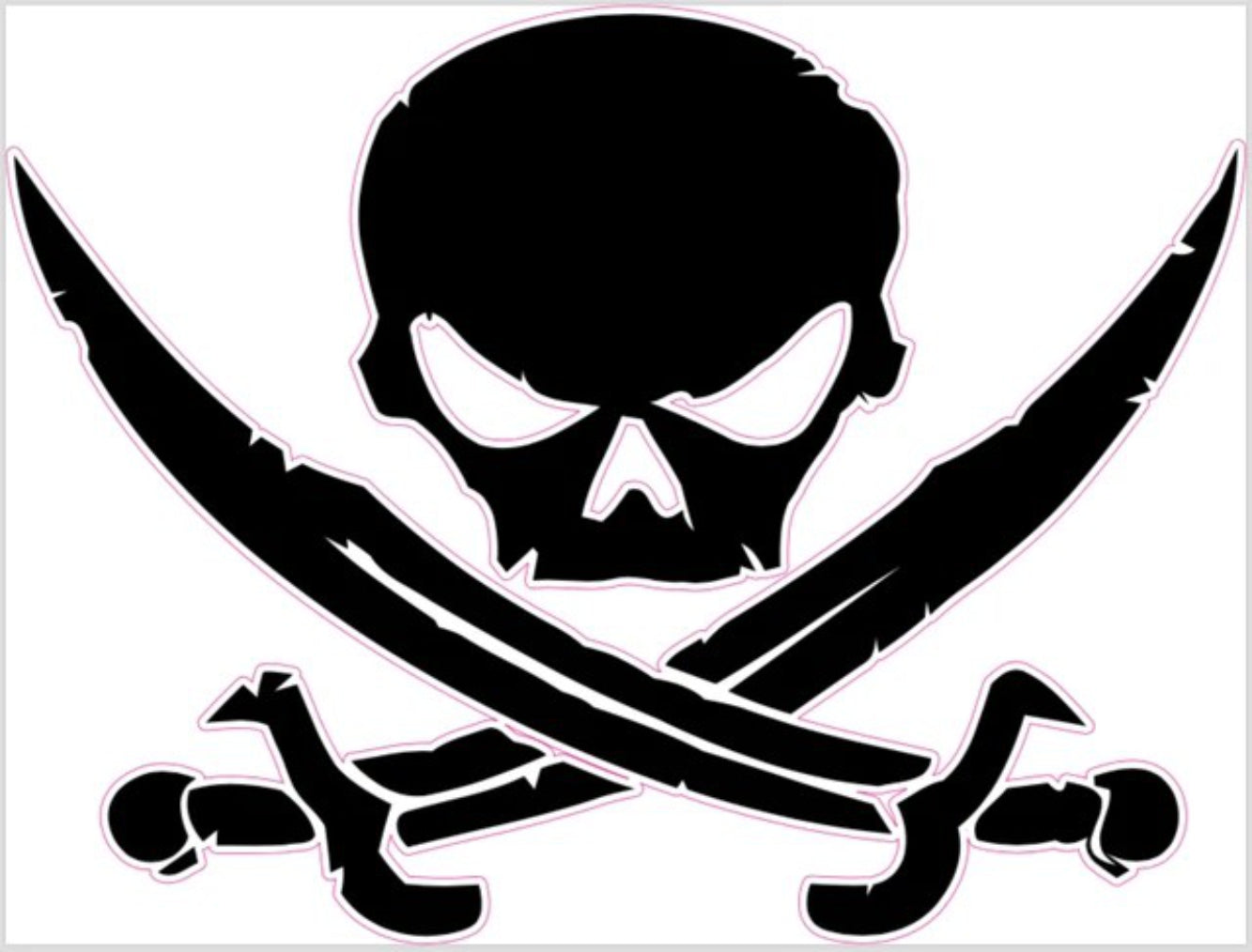 Pirate Skull with Swords Crossed Decal