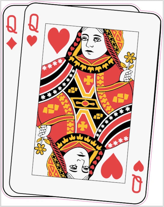 Queen of Hearts Poker Cards Decal